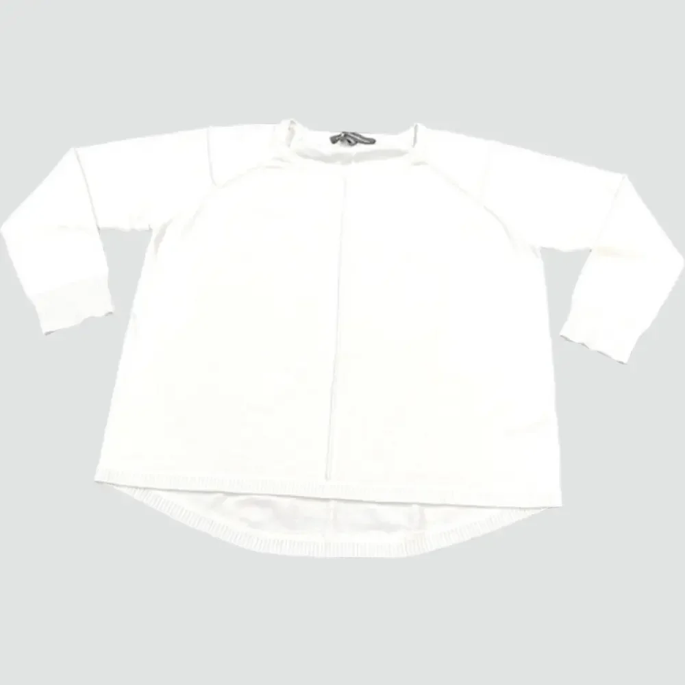 French Connection Off-White Exposed Seam Knit Jewel Neck Tunic Sweater - Size 1X